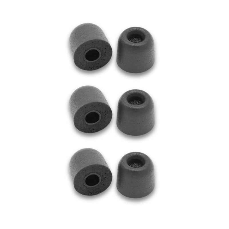 Comply 167 Core Series | Memory Foam Replacement IEM Ear Tips for Sennheiser Wired Devices & More | Superior Noise Isolation, Ultimate Comfort, Secure Fit | TechDefender, Black, Small (3 Pairs) - Image 1